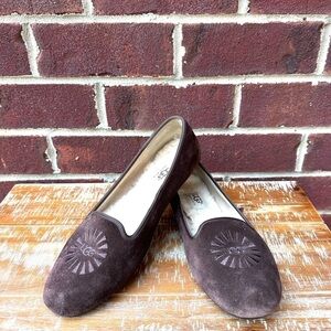 UGG Monogrammed Suede Flats